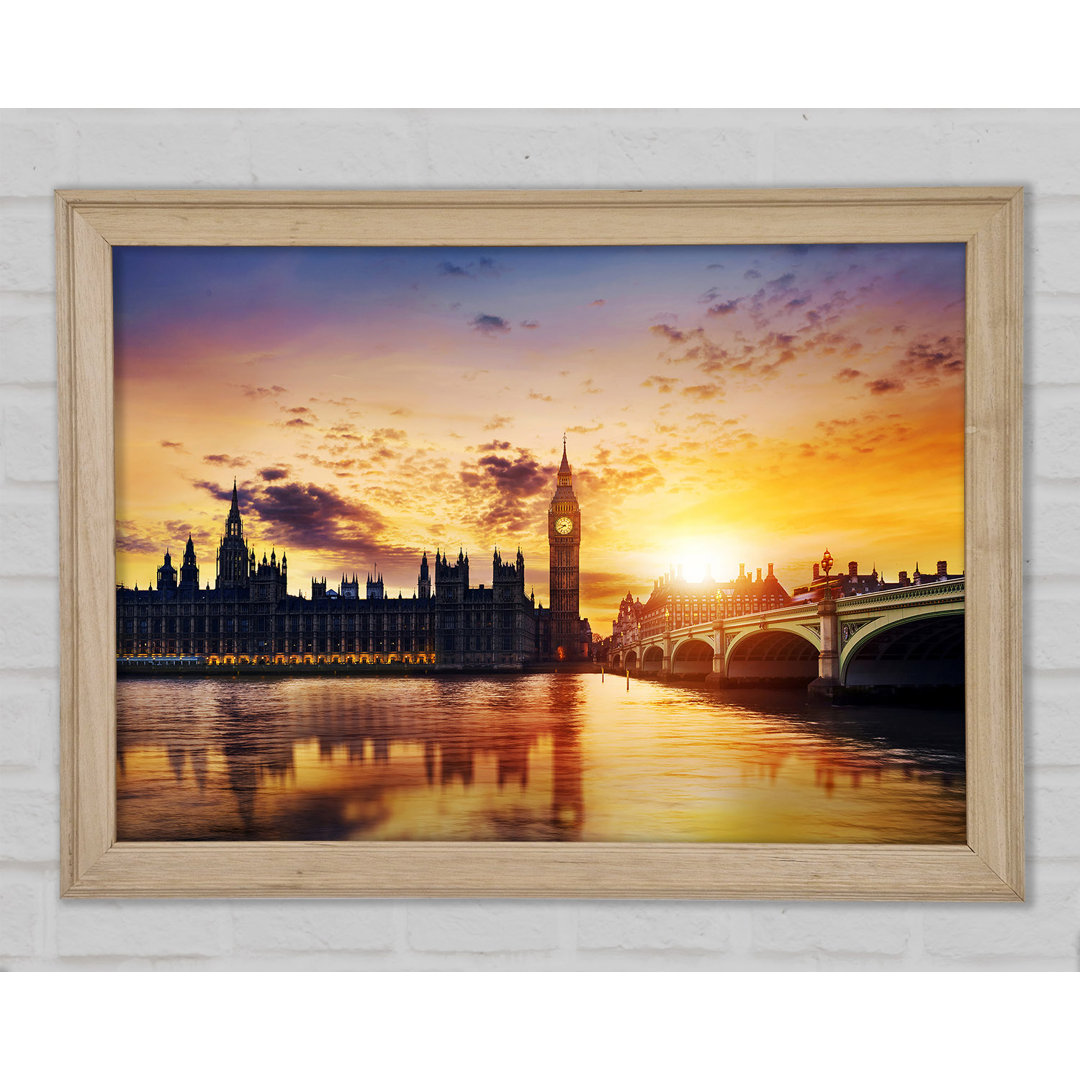 Sonnenuntergang über den Houses of Parliament - Einzelbildrahmen Druck