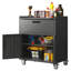 Armoire à outils en métal robuste et durable pour le garage avec roues - Armoire de rangement mobile robuste avec 1 tiroir et 2 portes verrouillables, armoire de rangement à outils roulante