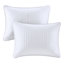 Courtepointe blanche pleine grandeur 3 pièces - réversible avec rembourrage en coton, tissu en microfibre, pour un look élégant, une bourre et une excellence-120945425-120945430
