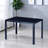 4 Seats Rectangular Dining Table Tempered Glass Iron Tube Black (Not Include Chairs)