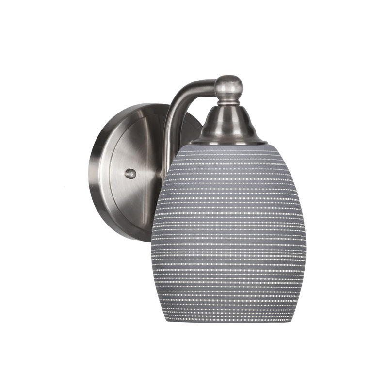 Michell Wall Sconce Shown With 5" Gray Matrix Glass, Brushed Nickel, Gray