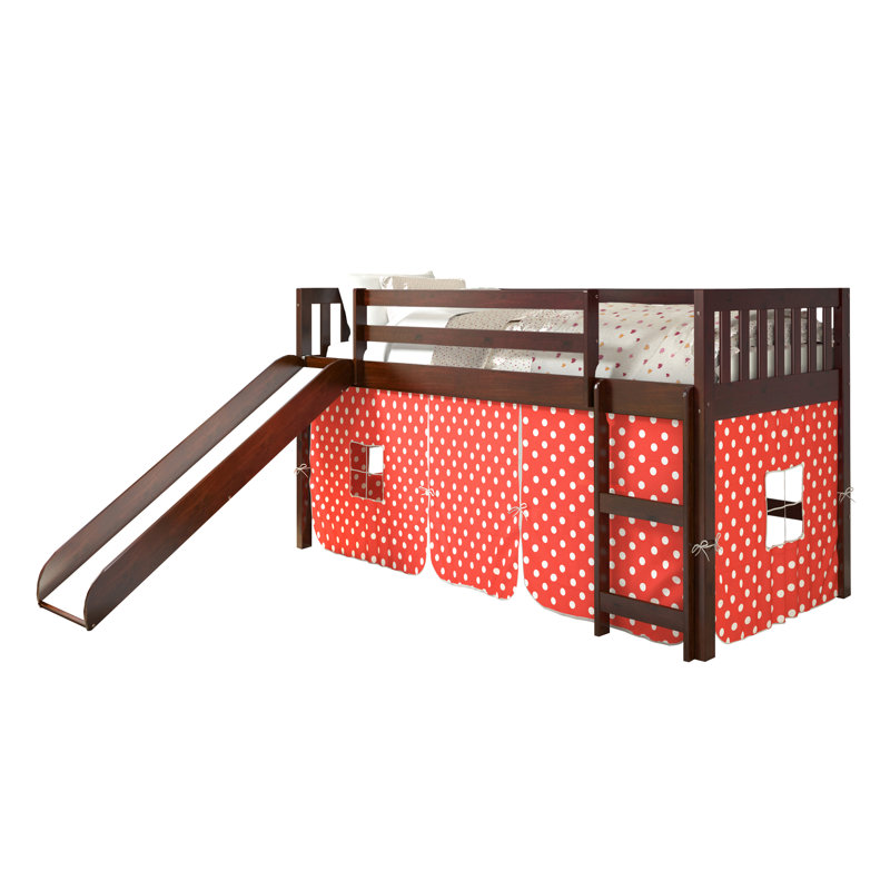 Lit mezzanine simple en bois massif Skakke par Harriet Bee, À pois rouges