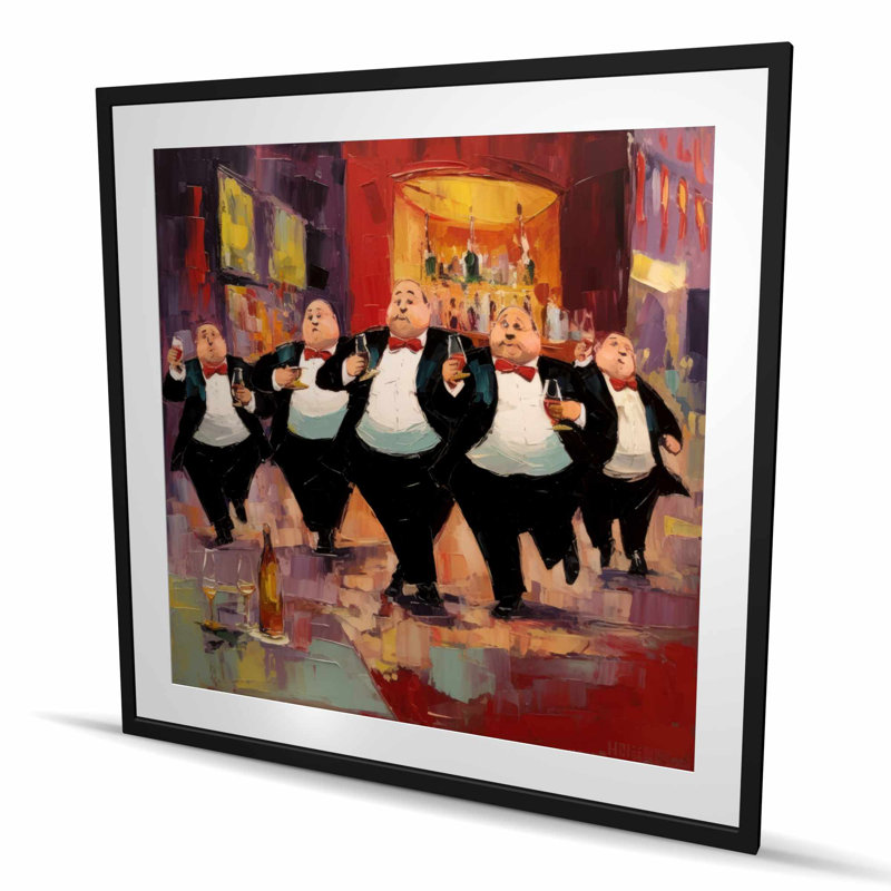 Distinguished Waiters - Abstract Contemporary, reproduction encadrée