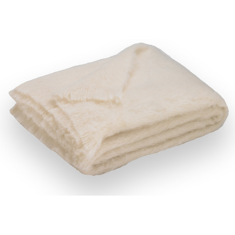 Brushed Alpaca Wool Throw, Cream