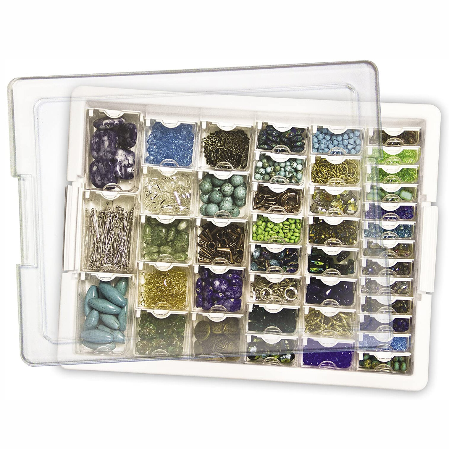 12 Pack: Bead Organizer with Removable Bead Containers by Bead Landing™