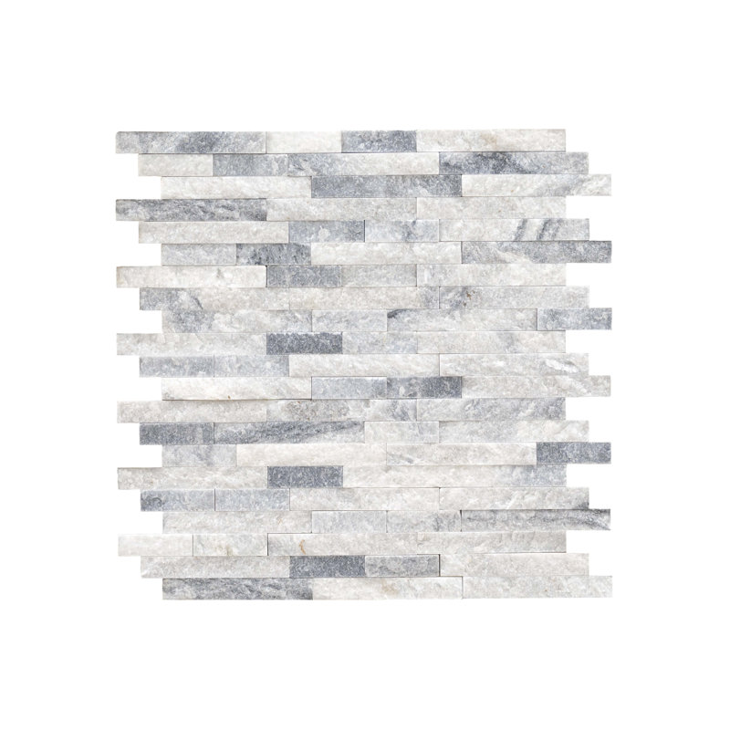 Carreau de mosaïque en marbre et mosaïque 12 po x 13 po Hana Alloy