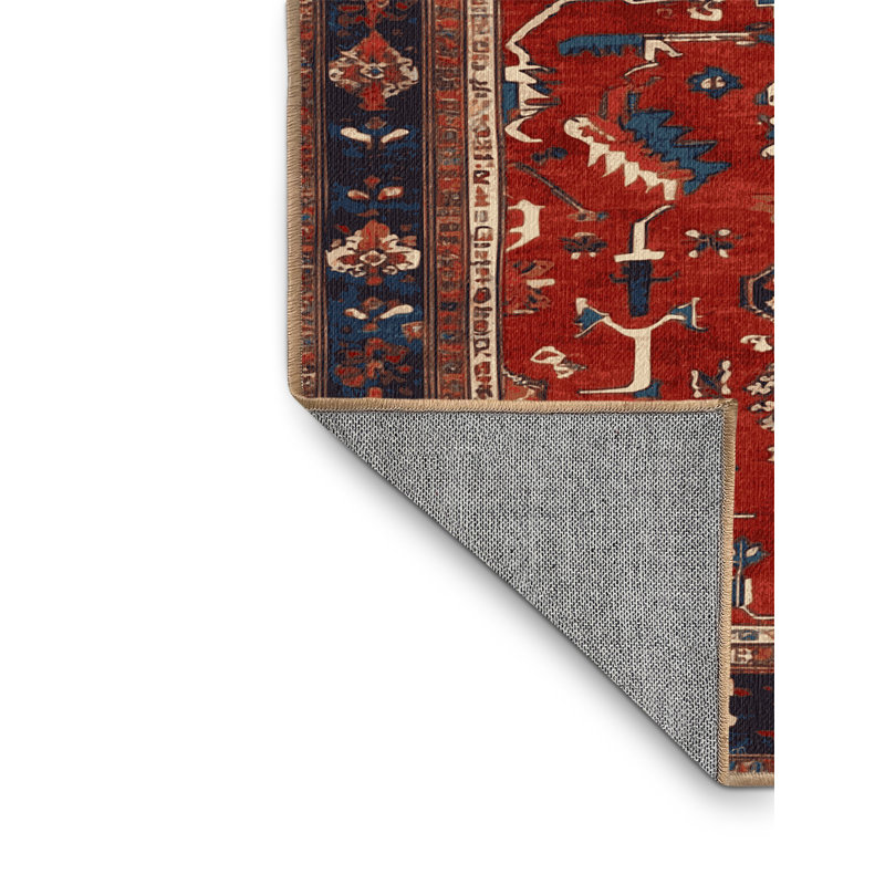 Tapis brun turc lavable à la machine, Carré 3 pi