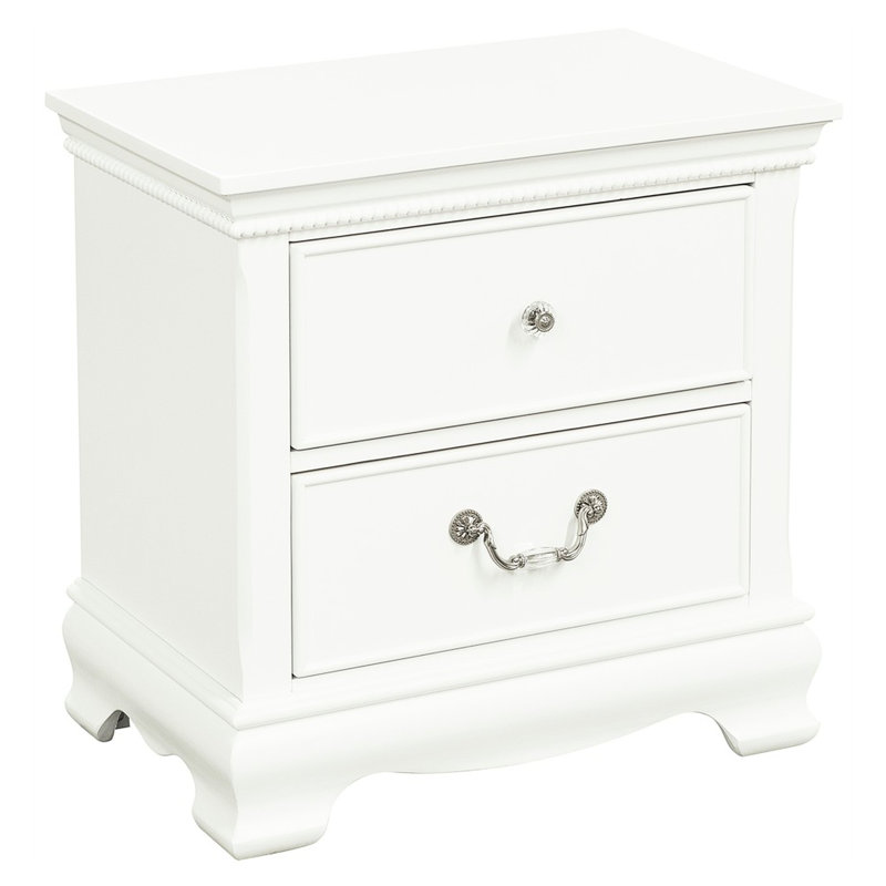 Table de chevet Traditional, 5 tiroirs, blanc