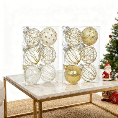 12-Pack Shatterproof Christmas Ball Ornaments - 1.6 Inch Navy Blue Tree Decorations