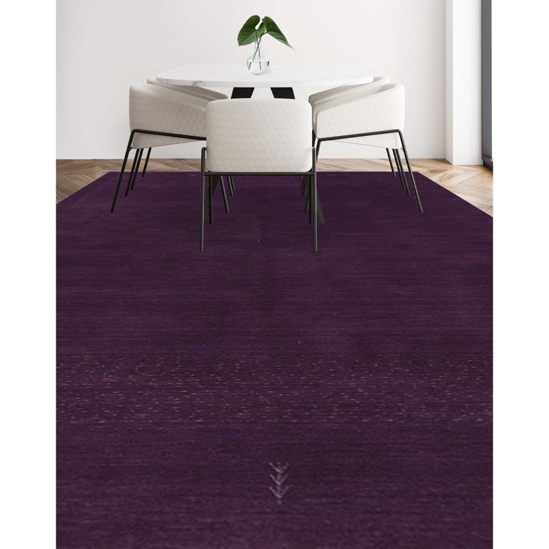 Wool Area Rug in Plum