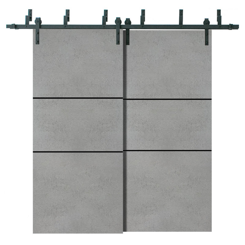 Porte de grange en bois massif massif, Béton, 36 po x 80 po