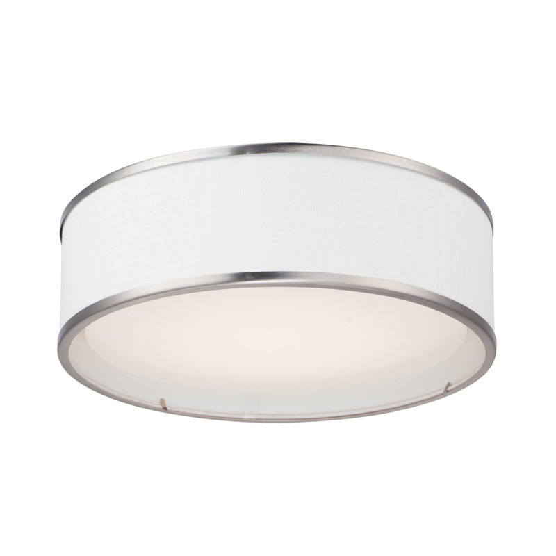 Plafonnier encastré à trois lumières DEL Jessalyn, Lin blanc, H 5,5 po x l 16 po x P 16 po
