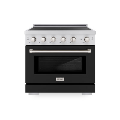 ZLINE 36 in. Paramount Induction Range with 5 Element Cooktop & Electric Oven w/ Black Matte Door