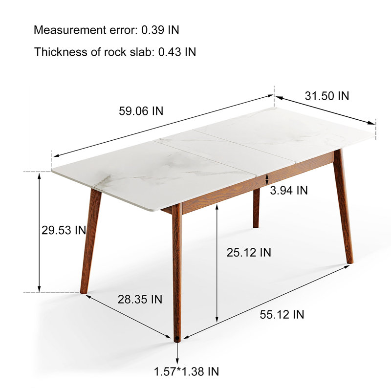 Table basse à 4 pieds en bois massif avec rangement