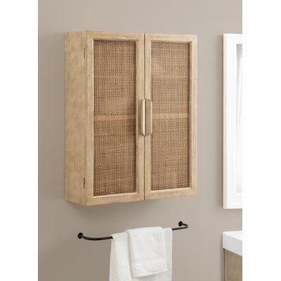Ori Two-Door Rattan Wall Storage Cabinet by Kate and Laurel