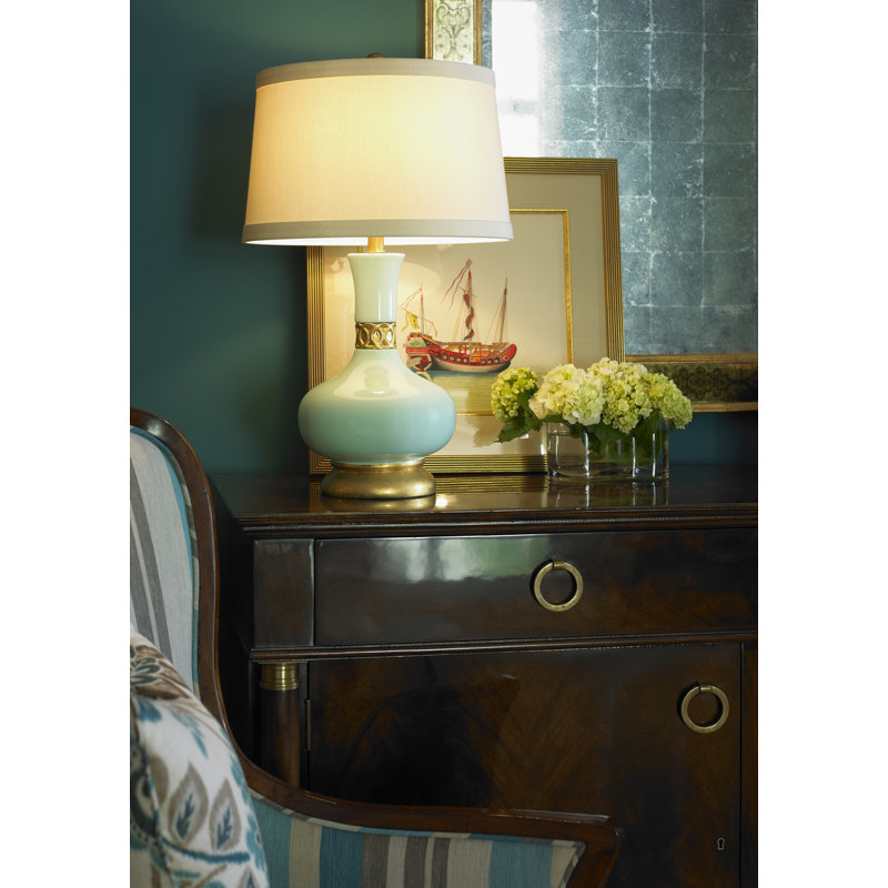 Mimi 27" Table Lamp, Gardenia White Glaze