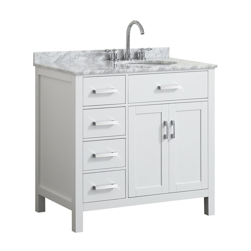 Ensemble de meuble-lavabo simple 37 po Bristol, Blanc
