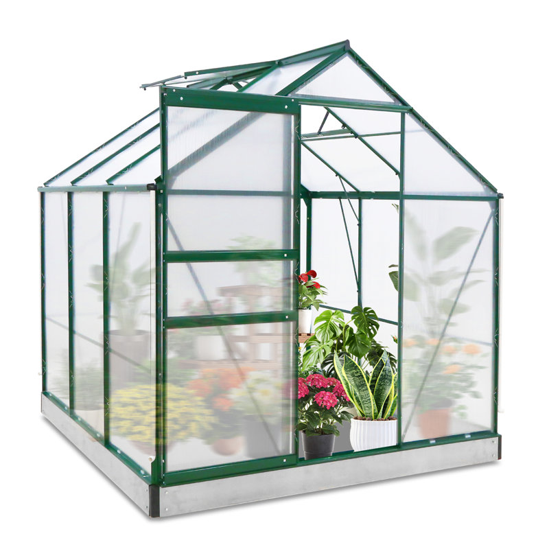 6x6 FT Walk-in Greenhouses for Outdoors, Polycarbonate Greenhouse with PC Panels, Greenhouses for Outdoors for Yard, Garden, Hobby