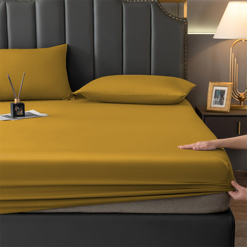 Hekuran Flannel Machine Woven Fitted Sheet, Double (4'6), Ochre