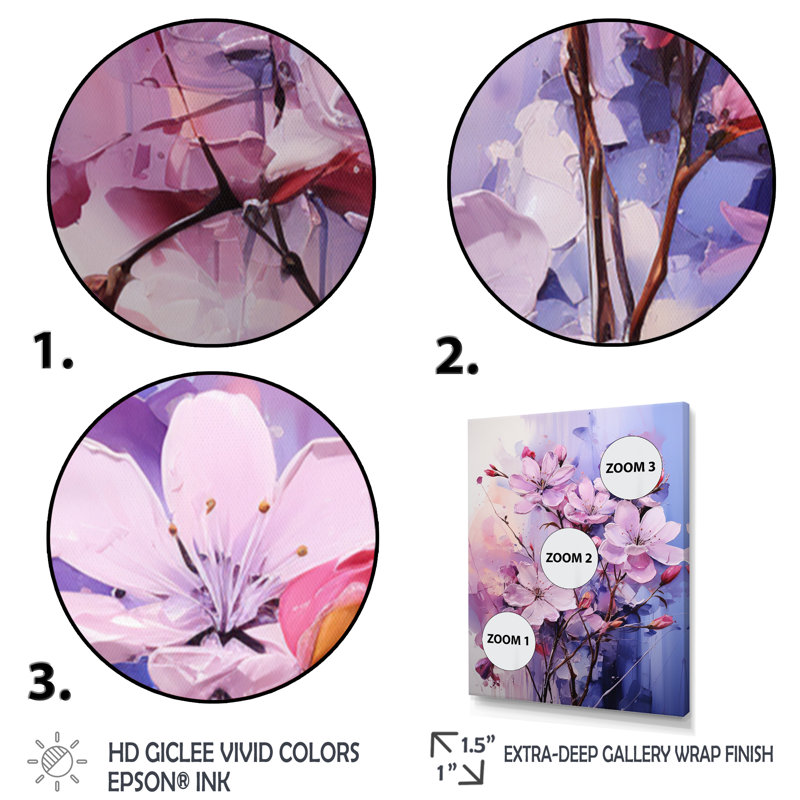 Lilas Représentation acrylique multicolore I sur toile, H 40 po x l 30 po x P 1,5 po