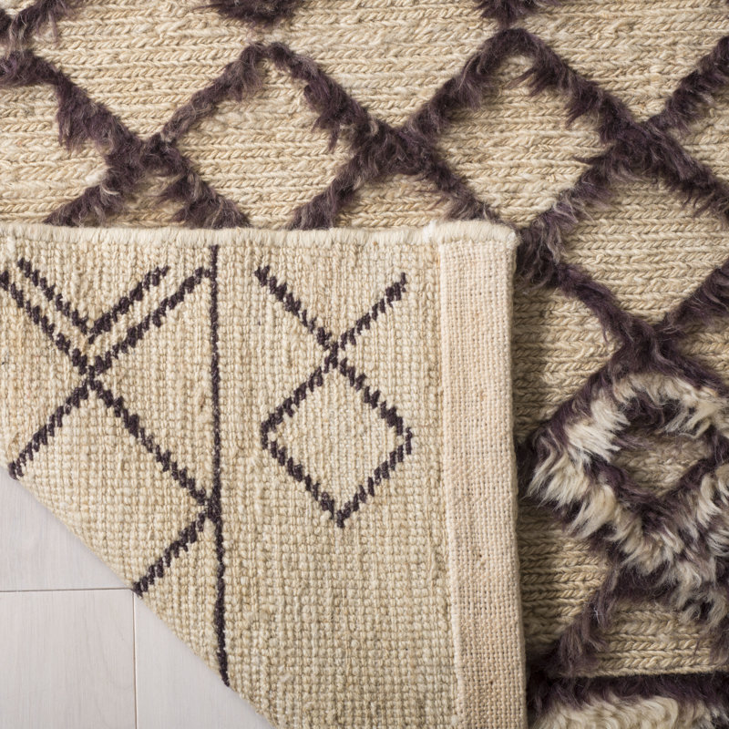 Tapis oriental beige en laine nouée à la main Burnham, Rectangle 4 pi x 6 pi