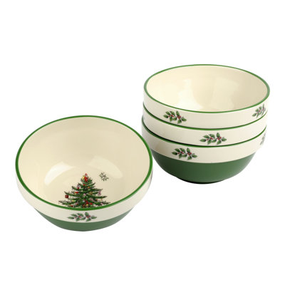 Spode Christmas Tree Stacking Bowls Glazed 5.5"