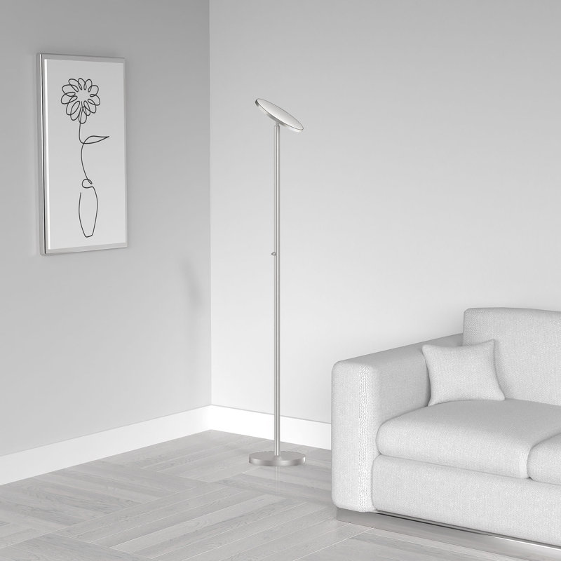 Lampe torchère sur pied 72 po Ervin, Chrome