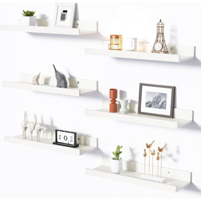 6 tablettes flottantes blanches