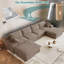 Canapé d'angle modulaire moderne en velours côtelé en forme de U, 342 cm (134,5 po), canapé Cloud Couch 4 places sans structure avec pouf, assise profonde, aucun assemblage requis, camel-129602928