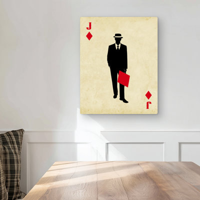 Jack of Diamonds - Sepia Metal Print for Man Cave Decor