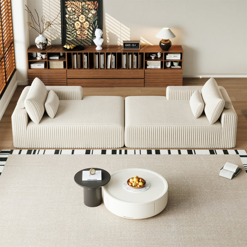 Méridienne surdimensionnée de 102 po, Beige, H 36 po x l 102 po x P 75 po