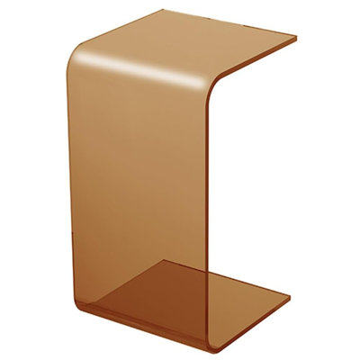 Set of 2 Modern Clear Acrylic End Tables, C-Shaped Space-Saving Side Table & Nightstand