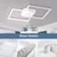 LED Ceiling Light 2-Bulb Square Dimmable Modern with Remote Control Living Room 52W-647660395