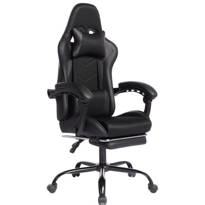 Fauteuil de bureau confortable en cuir retravaillé, style sport électronique avec massage
