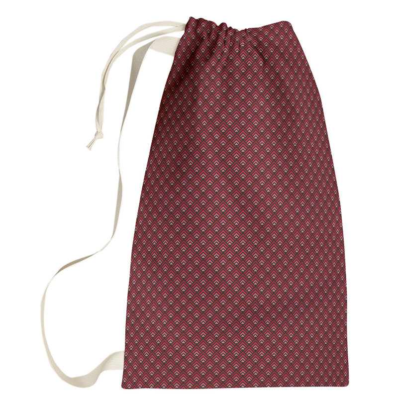 Kitterman Fabric Laundry Bag with Handles, Small ( 64" H x 20" W x 1.5" D), Black/Red