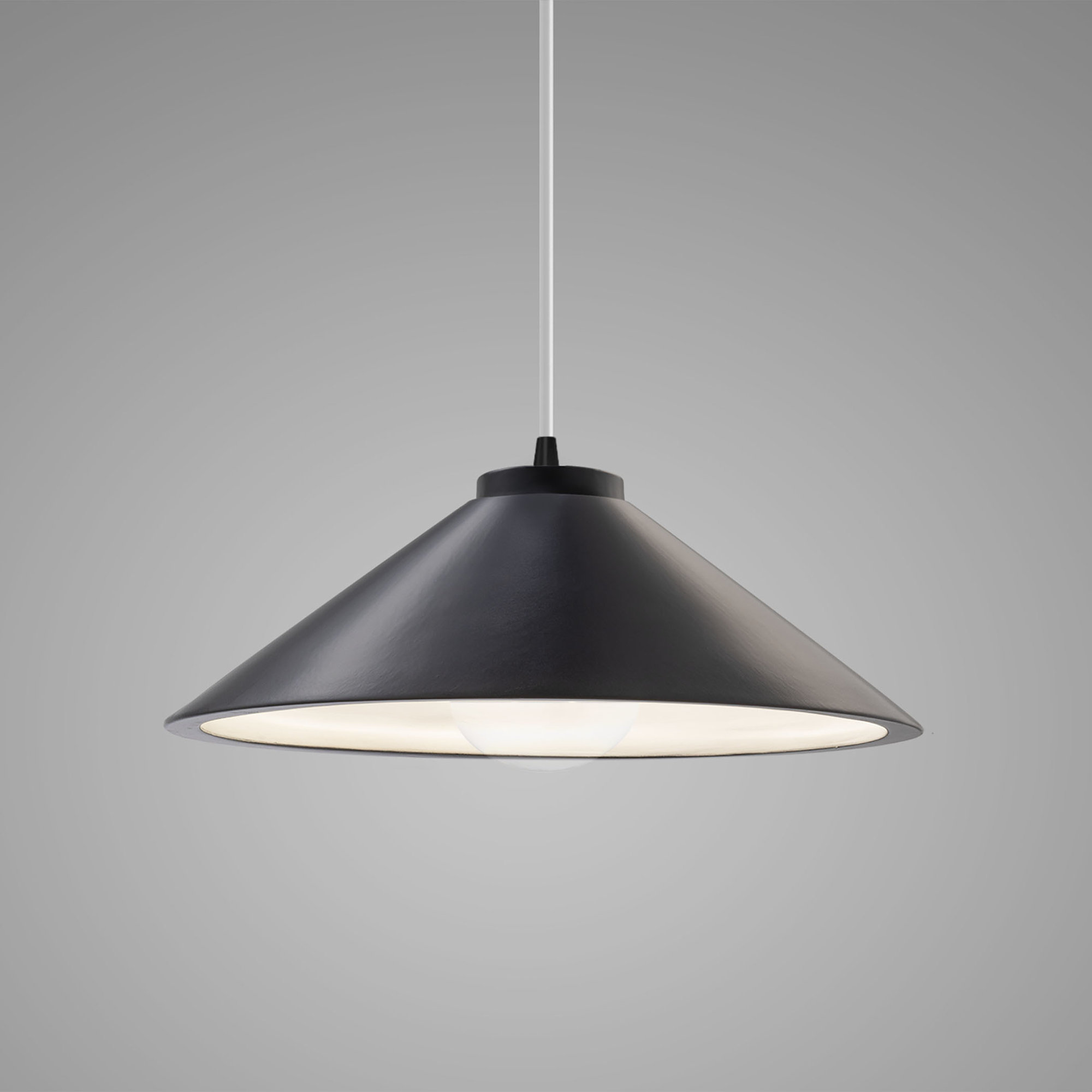 Leni Collection 1 - Light Cone Pendant Accents, Matte Black, Gloss Black