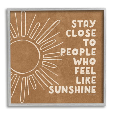 «Feel Like Sunshine Supportive Friendship Boho Sun Rays» par Susan Ball - cadre photo, impression sur toile