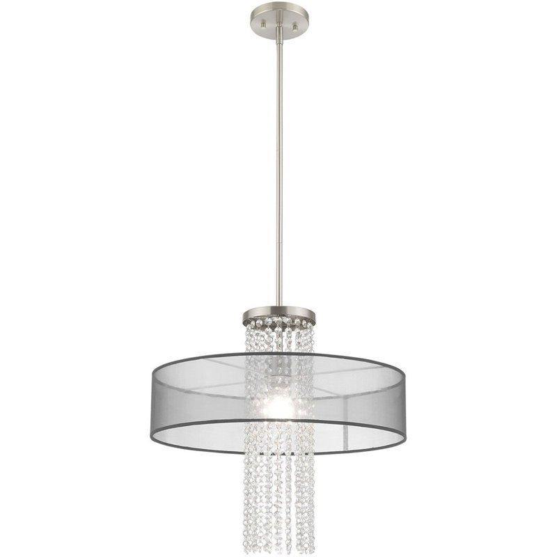Lustre classique à 1 lumière avec abat-jour, Noir