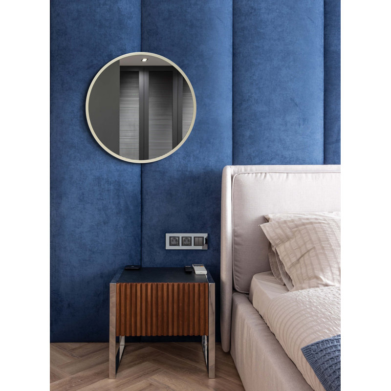 Miroir mural Abdera, 19,75 po x 19,75 po, Kaki