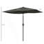Parasol de marché d'extérieur de 6,5 pi x 10 pi avec manivelle et inclinaison à bouton-poussoir Outsunny