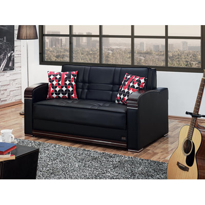 Ursina Faux Leather Sleeper Sofa