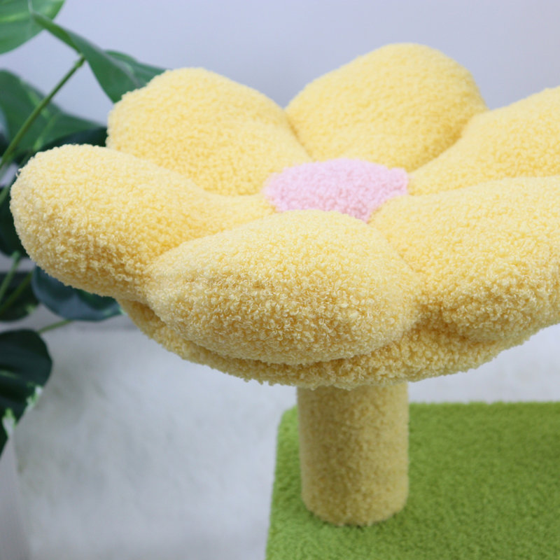 71 inch flower cat tree, Jaune