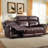 85'' Wide Modern Upholstered Genuine Leather Manual Reclining Sofa With Pillow Top Arm