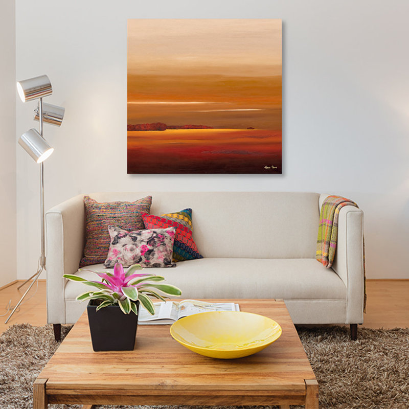 « soleil iv », impression sur toile, H 37 po x l 37 po x P 1,5 po, Pas de tapis, Toile tendue