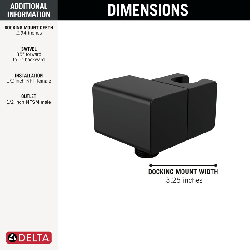 Rotating Wall Mount with Integrated Wall Supply, Matte Black