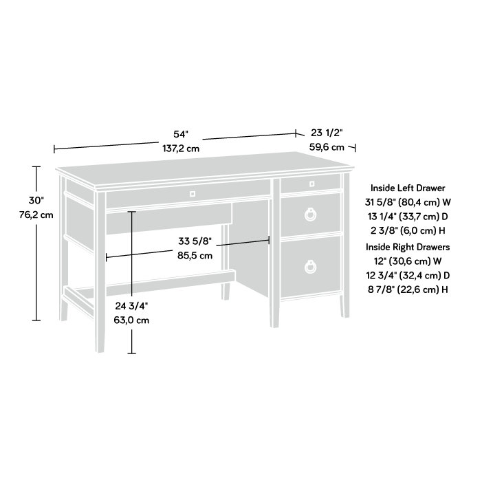 Single Pedestal Desk in Cascade Oak