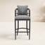 Tabouret d'extérieur en métal avec coussin Affric-1270630778