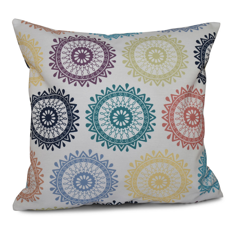 Happy Hippy Square Pillow Cover and Insert, Light Teal, 20"x20"