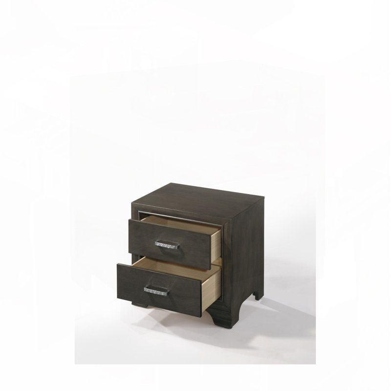 Siordia 2-Drawer Nightstand, Gray