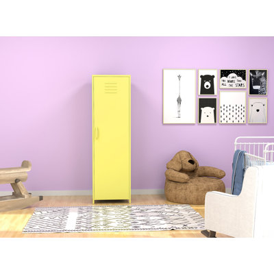 Armoire de rangement à une porte en acier jaune